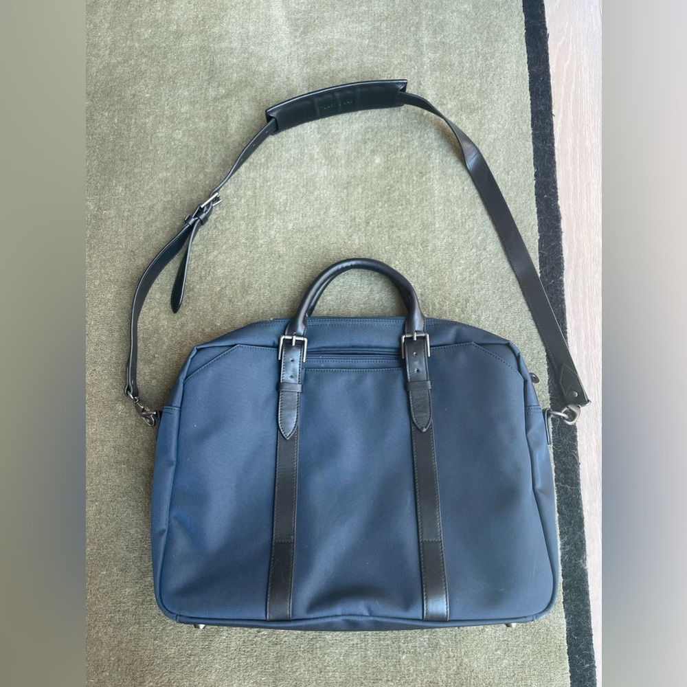 Stuart and Lau Gen 1 “The Cary” Briefcase Single in Navy and Black ($375 retail)
